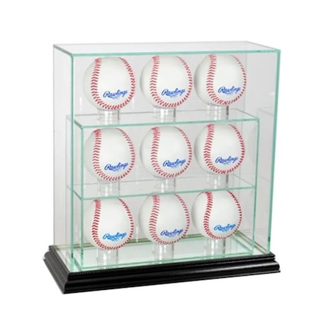 Perfect Cases 9UPBSB-B 9 Upright Baseball Display Case, Black 9UPBSB-B